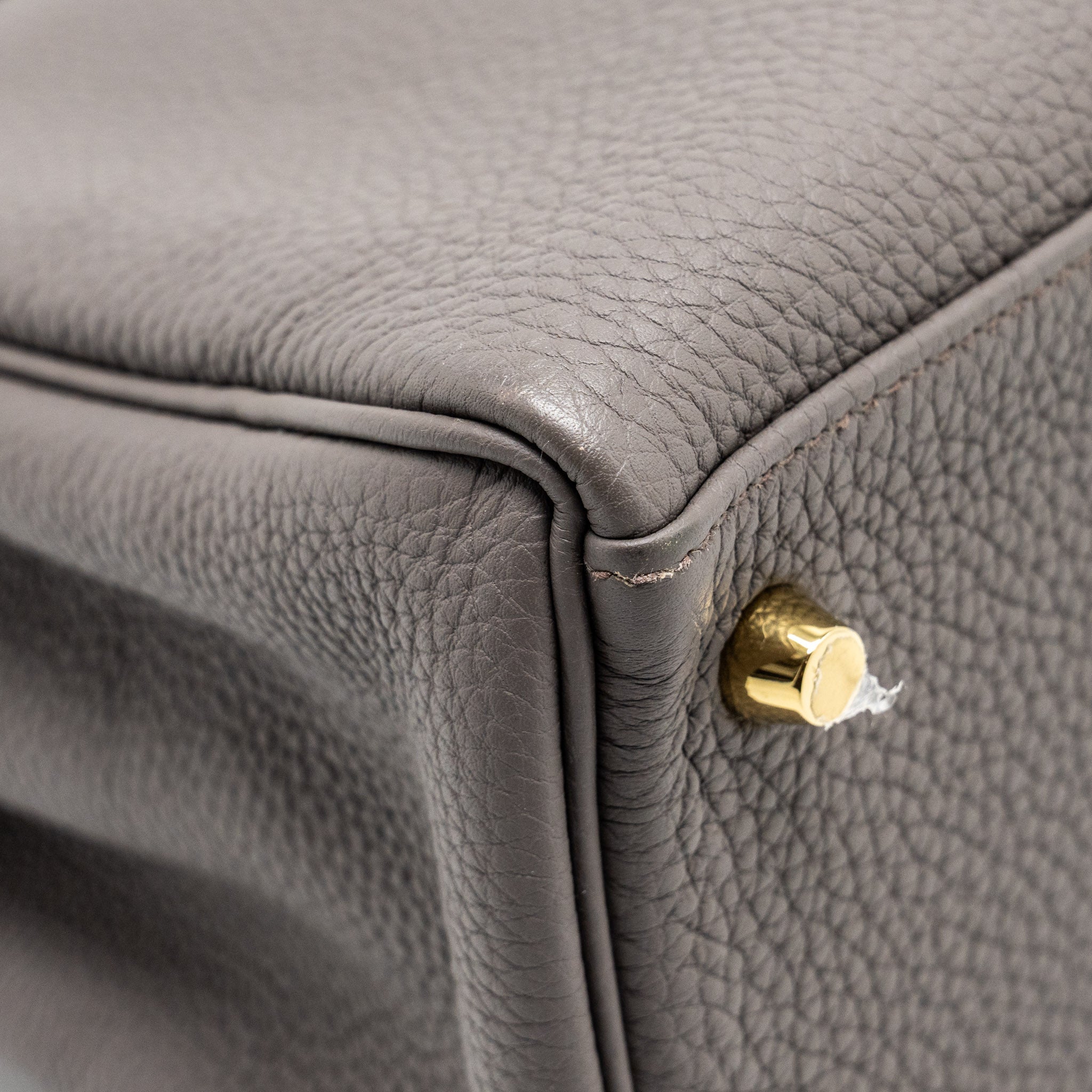 HERMES KELLY 32 TOGO 8F GRIS ETAIN GHW