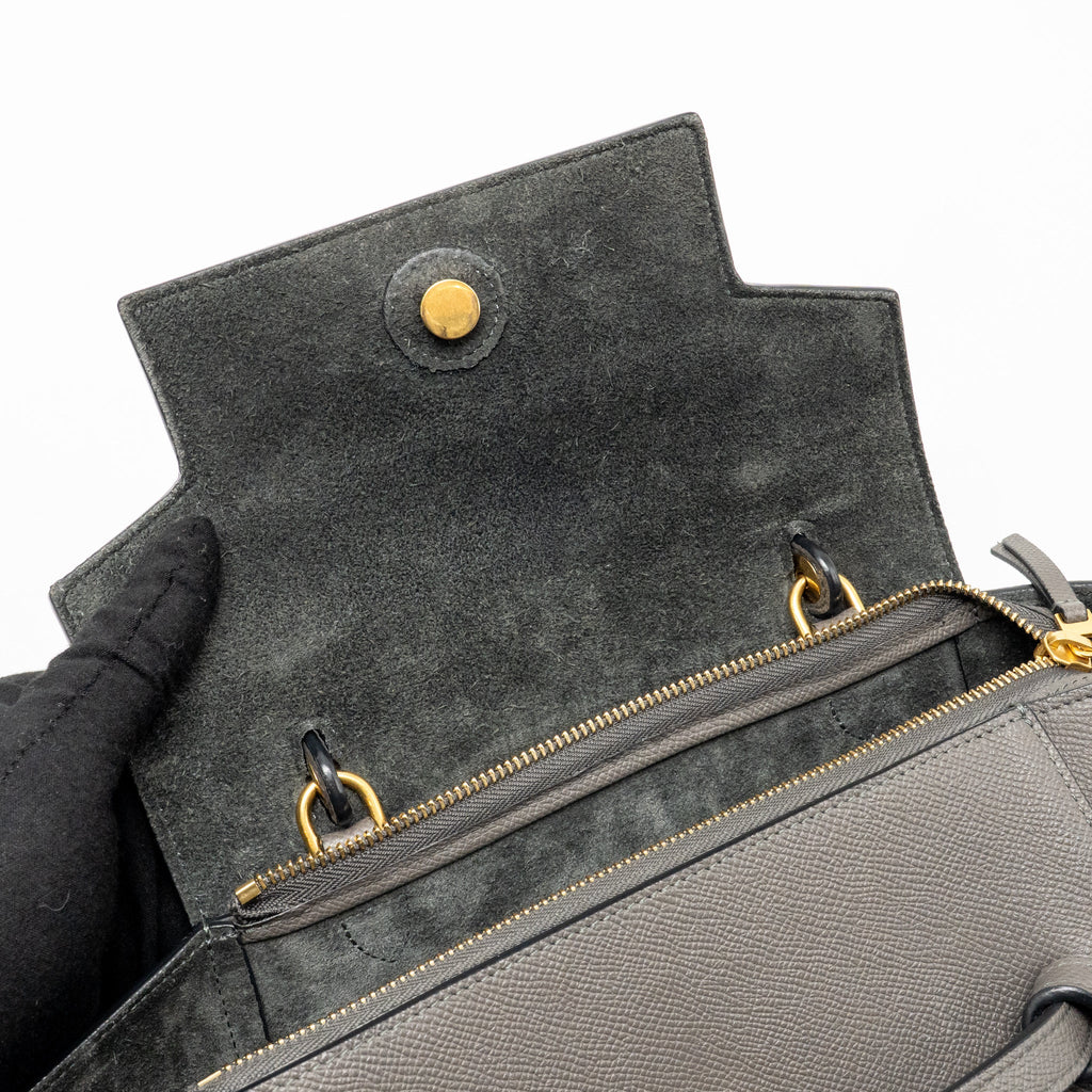 CELINE MICRO BELT BAG CALFSKIN GREY GHW