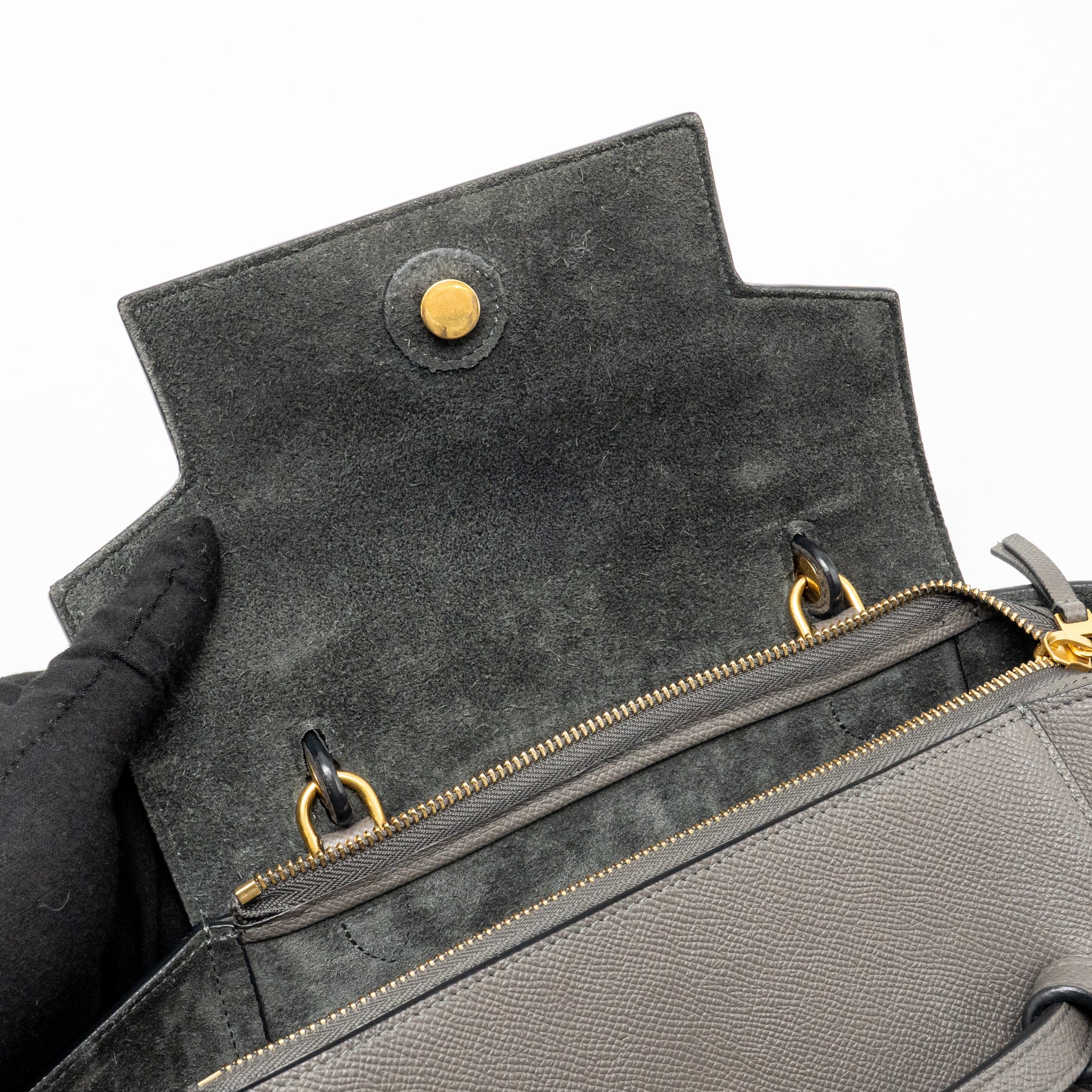 CELINE MICRO BELT BAG CALFSKIN GREY GHW