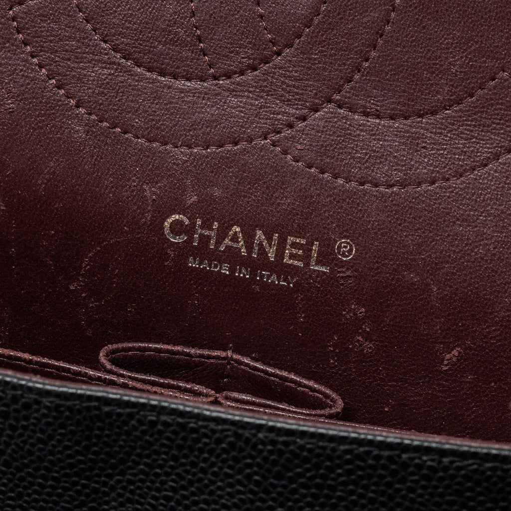 CHANEL JUMBO CLASSIC DOUBLE FLAP BAG CAVIAR BLACK SHW