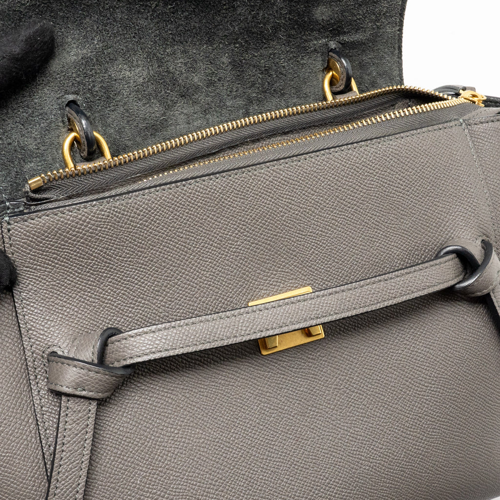 CELINE MICRO BELT BAG CALFSKIN GREY GHW