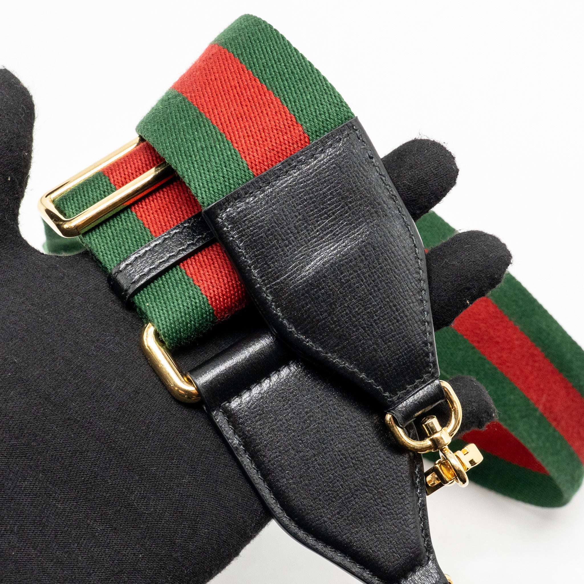 GUCCI HORSEBIT 1955 SMALL SHOULDER BAG CALFSKIN BLACK GHW