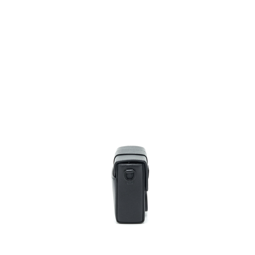 DIOR 30 MINI MONTAIGN BOX GRAINED CALFSKIN BLACK WITH BLACK HARDWARE