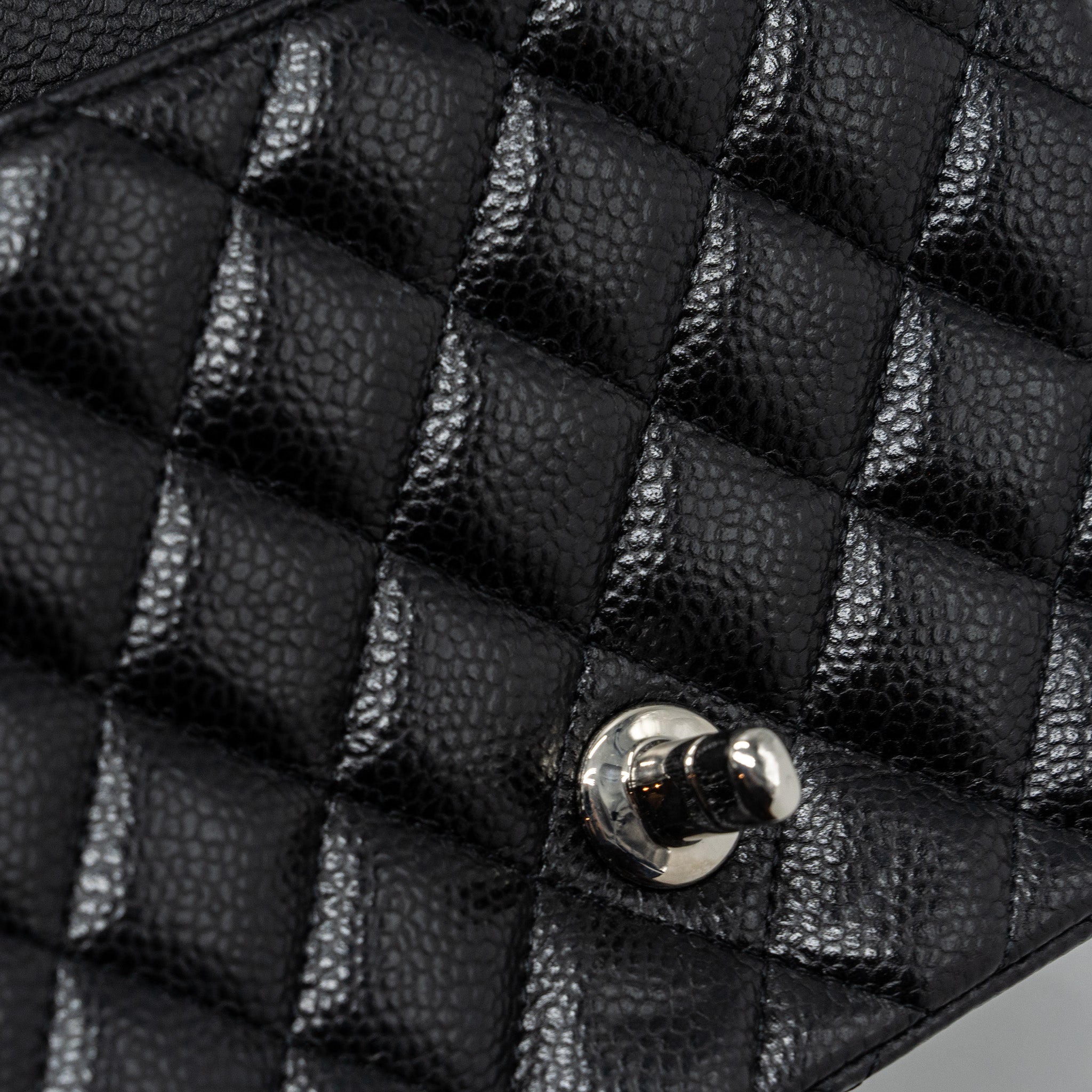 CHANEL CLASSIC MINI SQUARE FLAP BAG CAVIAR BLACK SHW