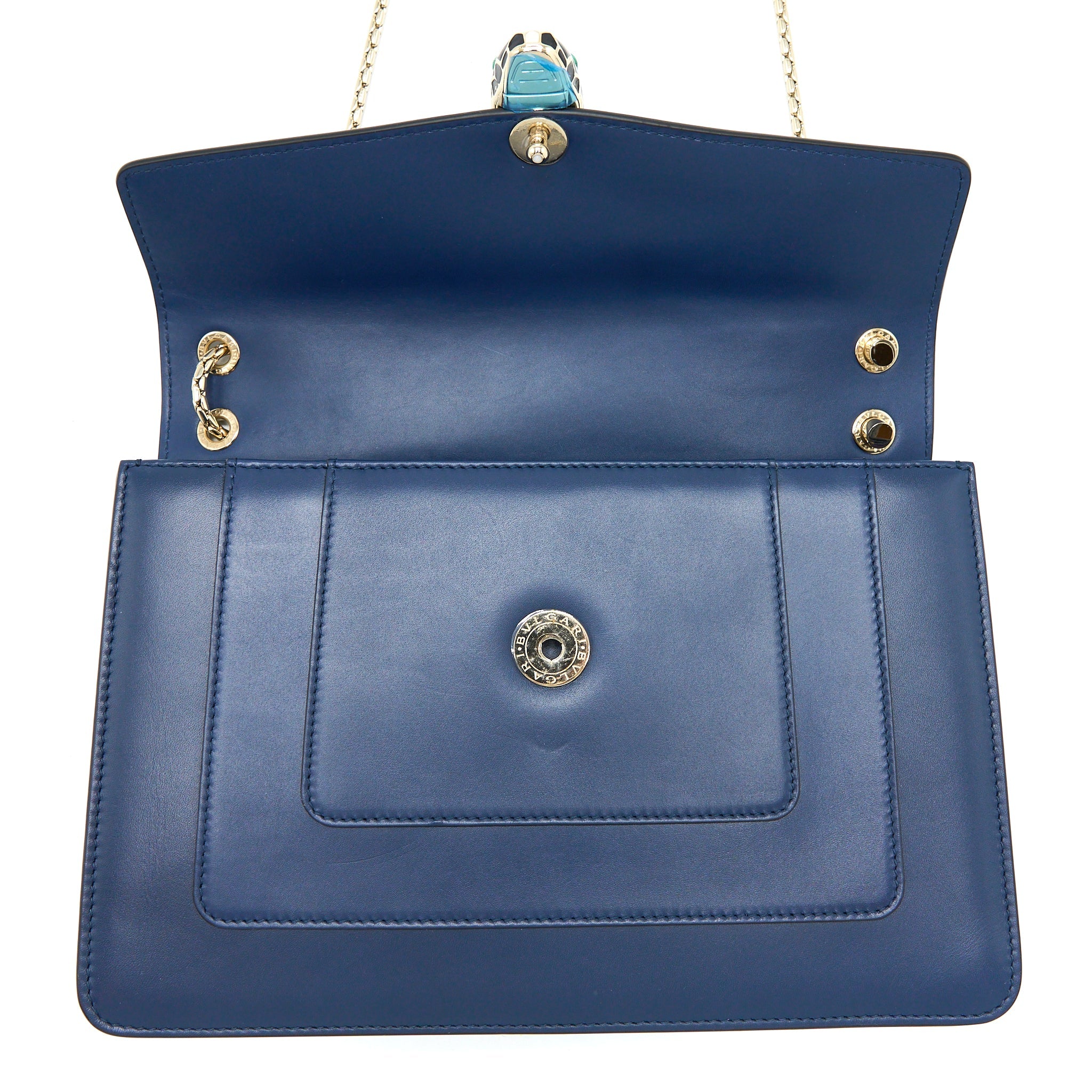 BVLGARI SERPENTI FOREVER SHOULDER BAG CALFSKIN DARK BLUE LGHW