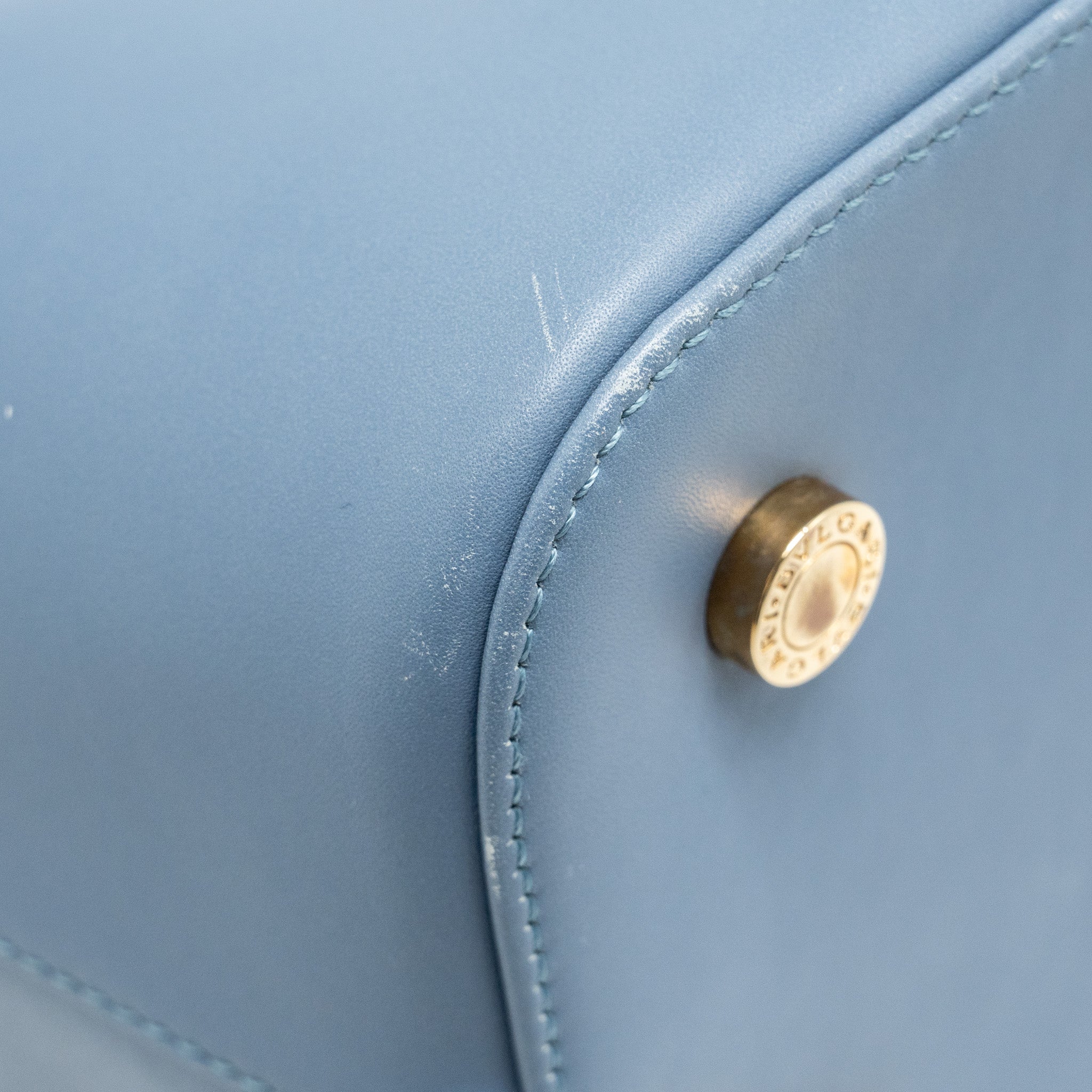 BVLGARI ISABELLA ROSSELLINI BAG LEATHER BLUE/LIGHT PURPLE GHW