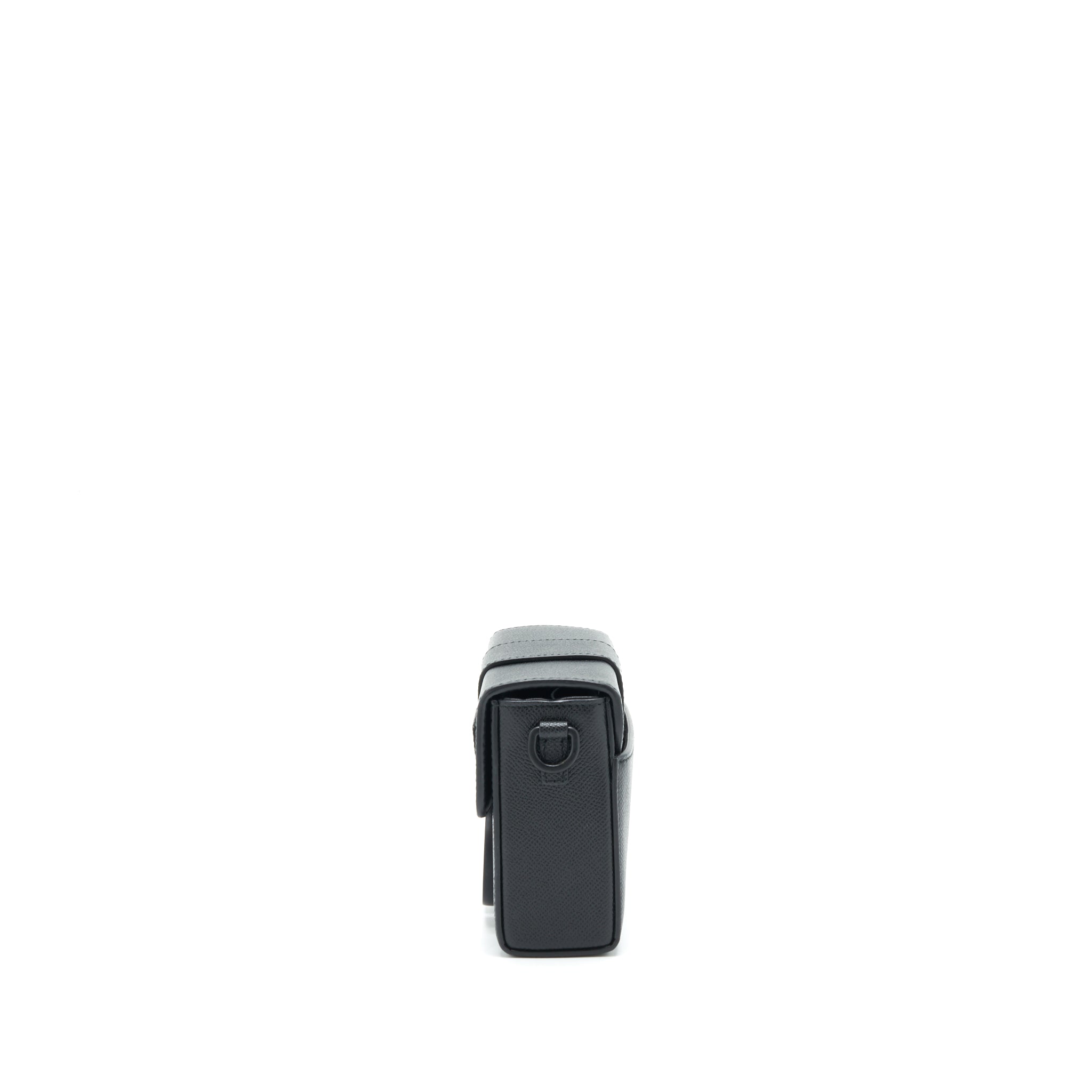 DIOR 30 MINI MONTAIGN BOX GRAINED CALFSKIN BLACK WITH BLACK HARDWARE