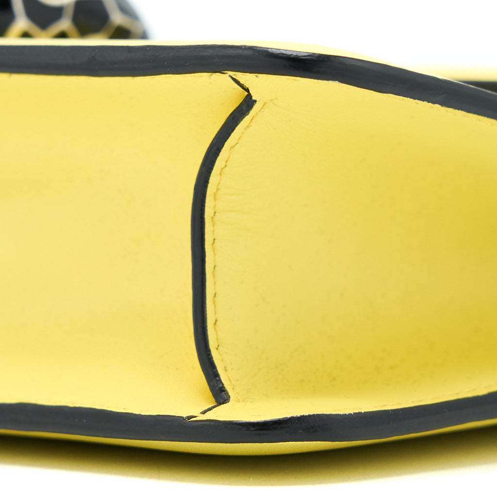 BVLGARI SERPENTI FOREVER CROSSBODY BAG CALFSKIN YELLOW BLACK HARDWARE