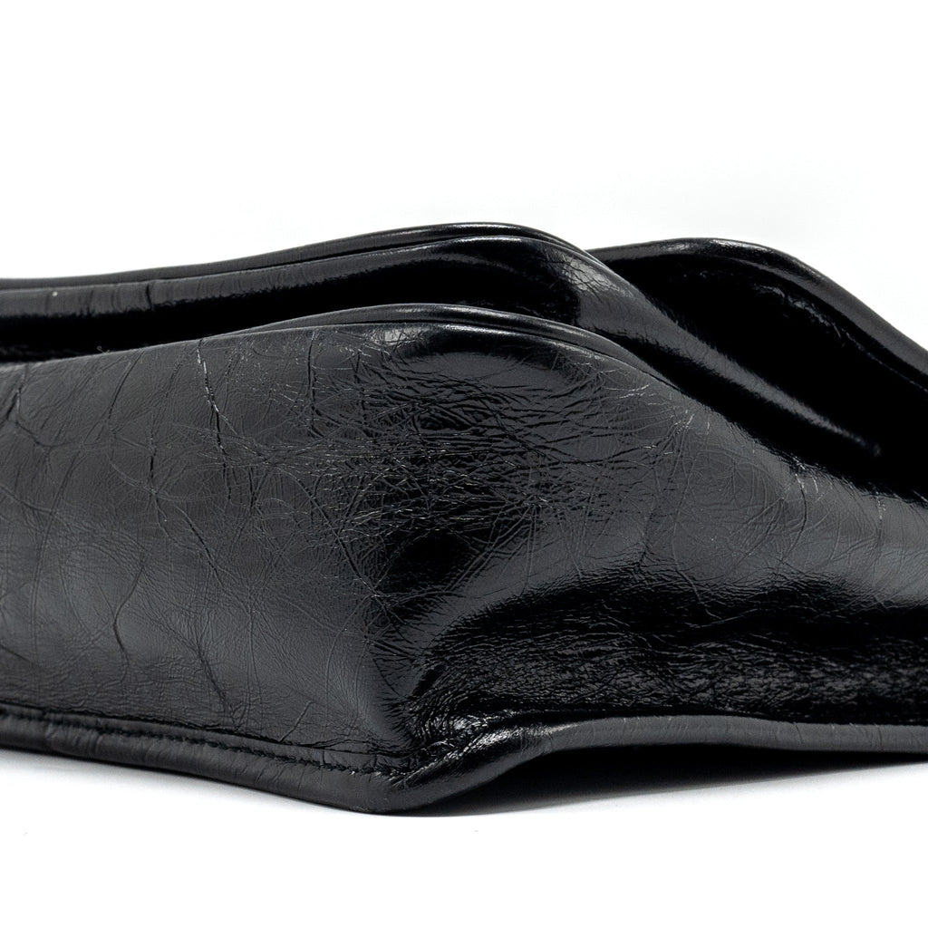SAINT LAURENT BABY NIKI LEATHER BLACK SHW