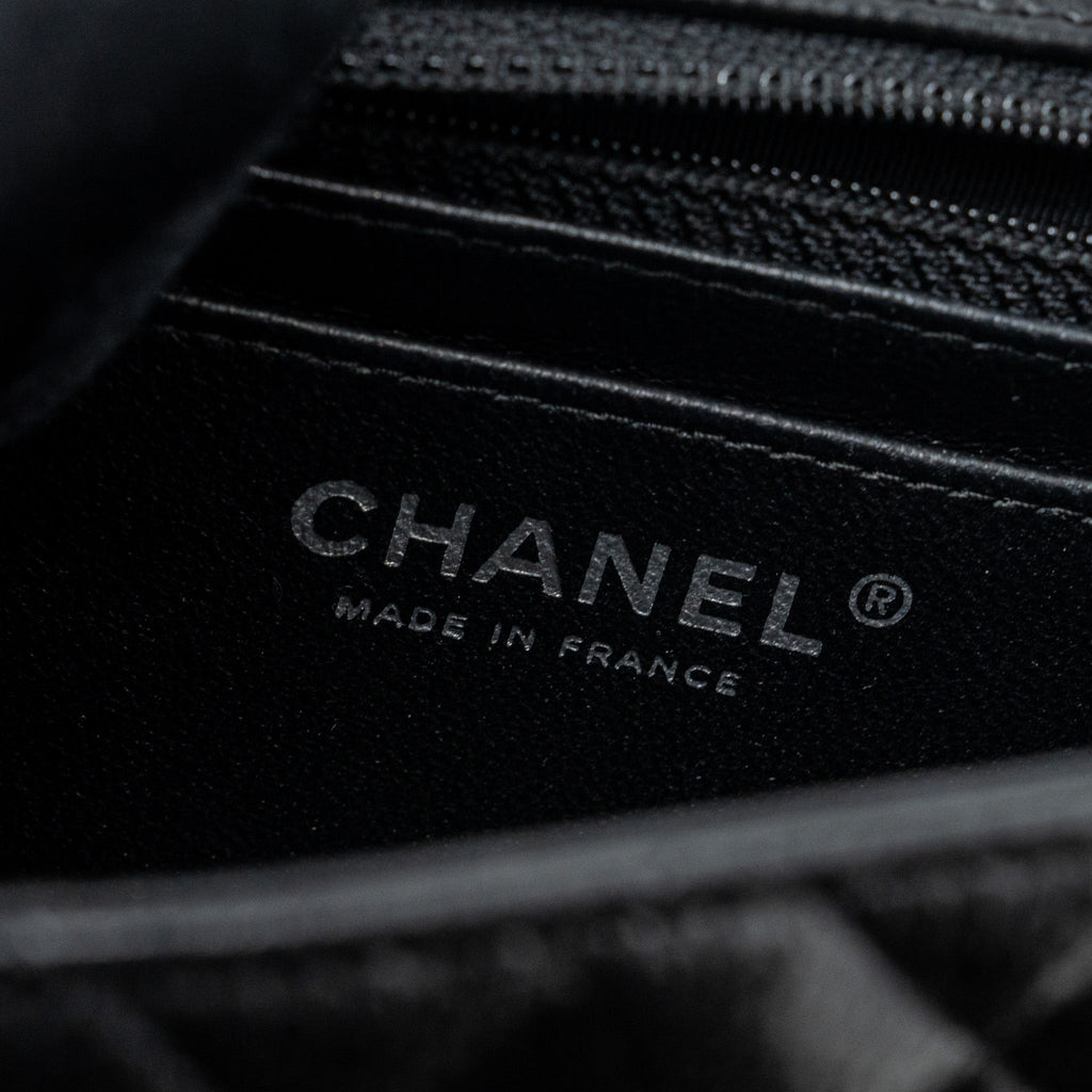 CHANEL CLASSIC MINI SQUARE FLAP BAG CAVIAR BLACK SHW