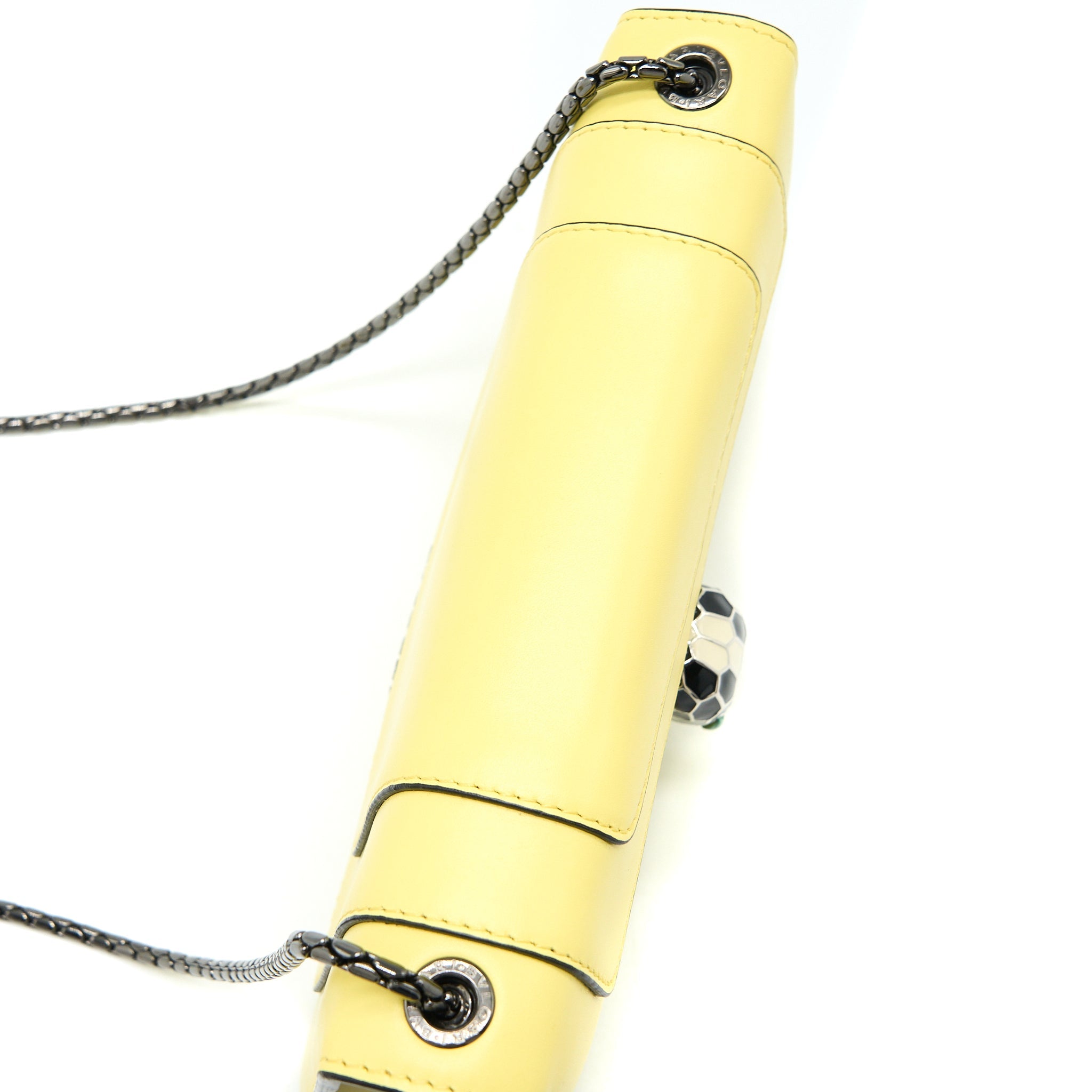 BVLGARI SERPENTI FOREVER CROSSBODY BAG CALFSKIN YELLOW BLACK HARDWARE