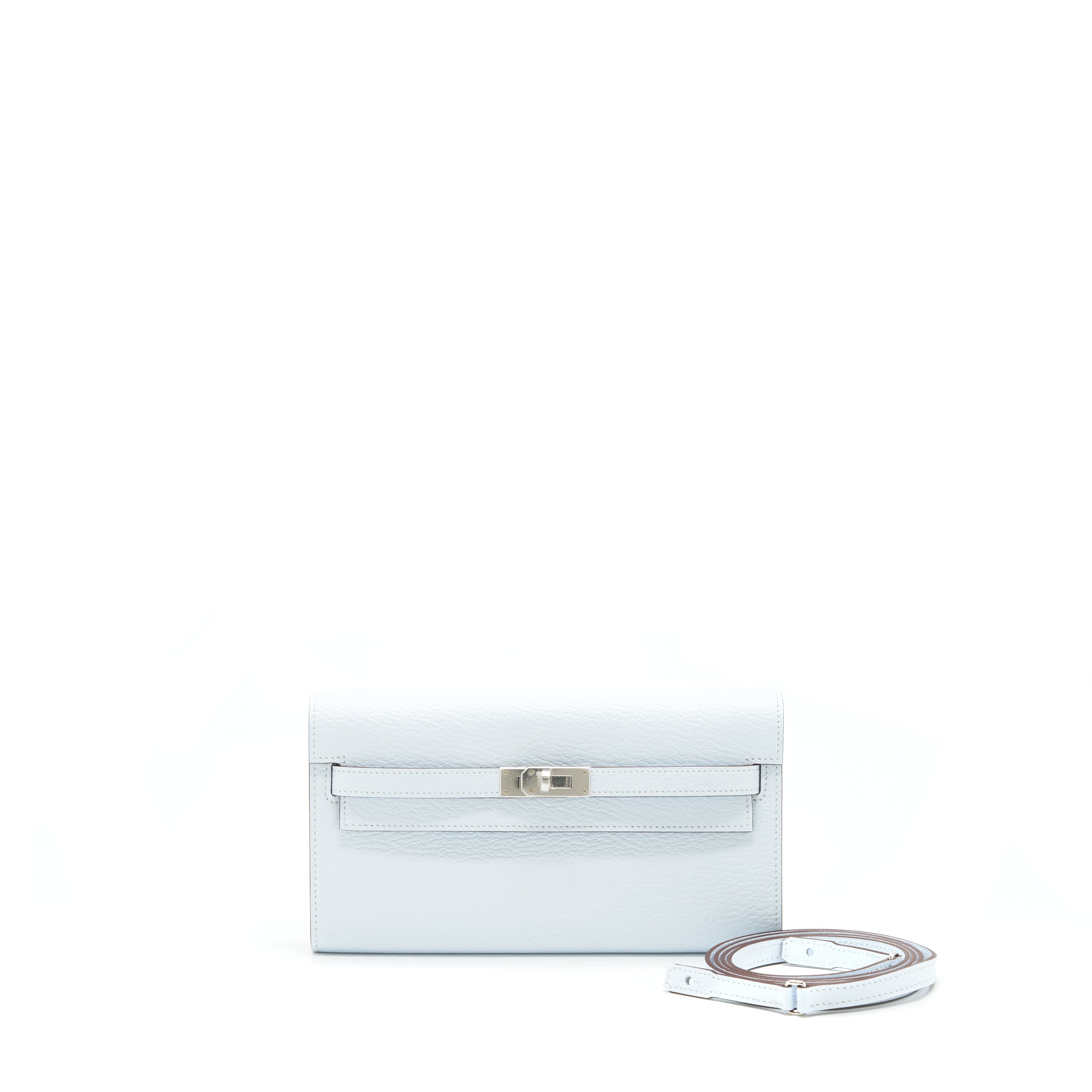 HERMES CLASSIC KELLY TO GO CHEVRE MYSORE BLUE BRUME SHW