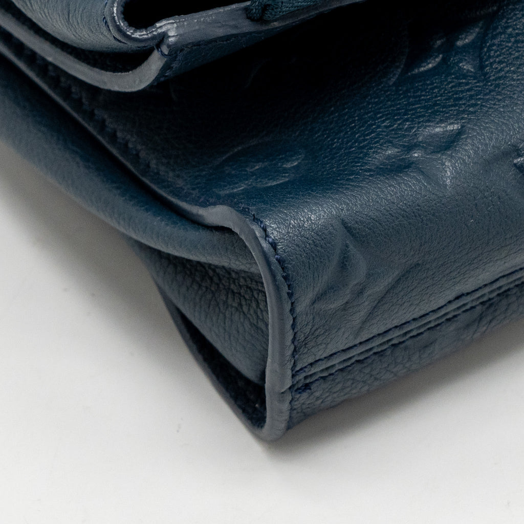 LOUIS VUITTON PETILLANTE CLUTCH MONOGRAM EMPREINTE LEATHER DARK BLUE GHW