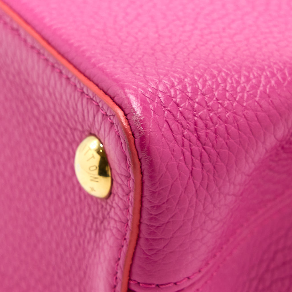 LOUIS VUITTON CAPUCINES BB CALFSKIN PINK/BRIGHT ORANGE GHW