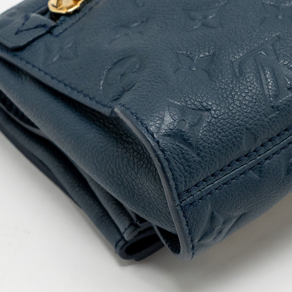 LOUIS VUITTON PETILLANTE CLUTCH MONOGRAM EMPREINTE LEATHER DARK BLUE GHW