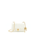 CHANEL 22C PEARL CRUSH MINI SQUARE FLAP BAG LAMBSKIN WHITE GHW (MICROCHIP)