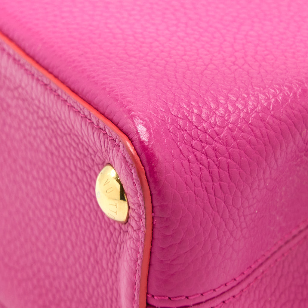 LOUIS VUITTON CAPUCINES BB CALFSKIN PINK/BRIGHT ORANGE GHW