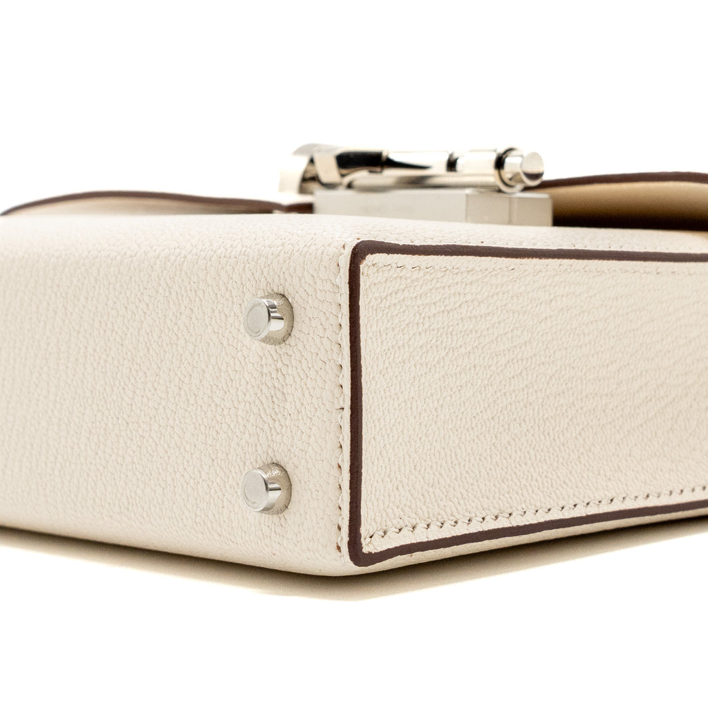 HERMES MINI VERROU CHEVRE MYSORE NATA / MULTICOLOR STRAP SHW