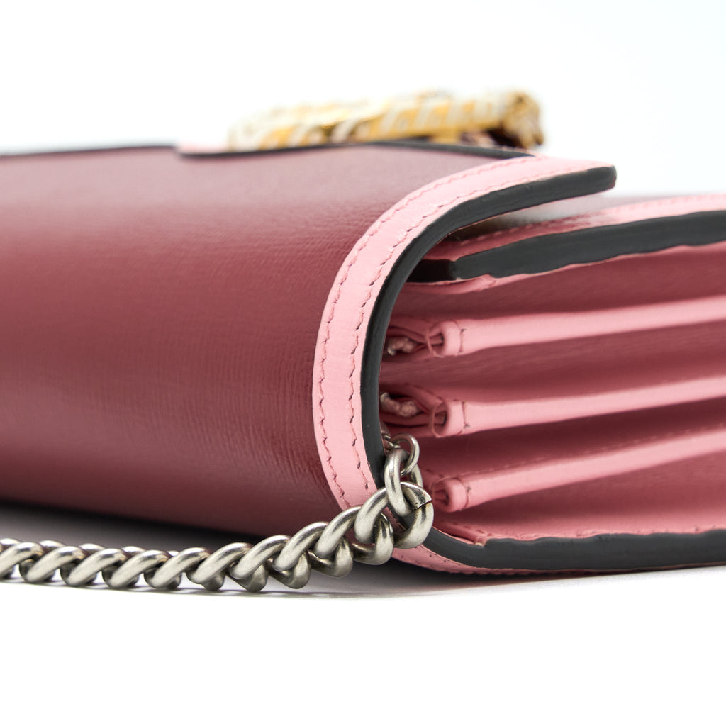 GUCCI DIONYSUS CHAIN WALLET RED/PINK WITH MULTICOLOUR HARDWARE