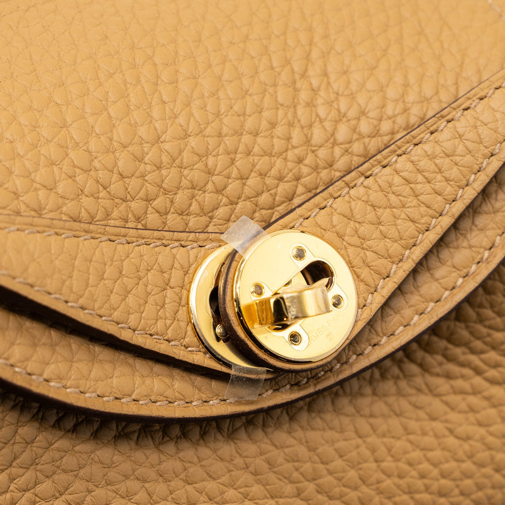 HERMES MINI LINDY CLEMENCE BISCUIT GHW