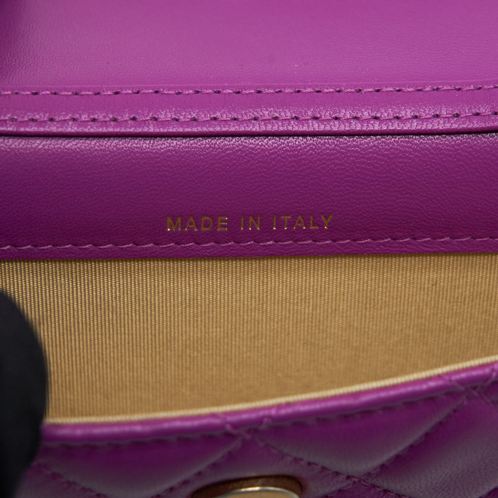 CHANEL PEARL CRUSH MINI BELT BAG LAMBSKIN PURPLE GHW