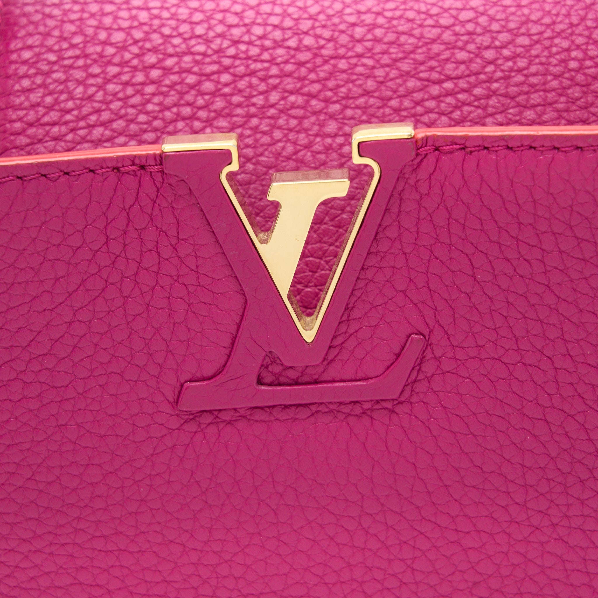 LOUIS VUITTON CAPUCINES BB CALFSKIN PINK/BRIGHT ORANGE GHW