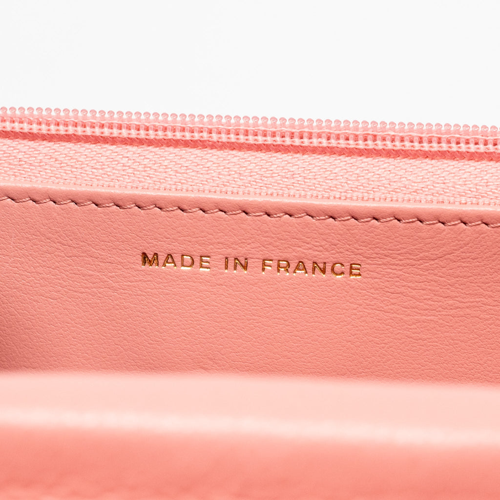 CHANEL CLASSIC WALLET ON CHAIN CAVIAR PINK LGHW (MICROCHIP)