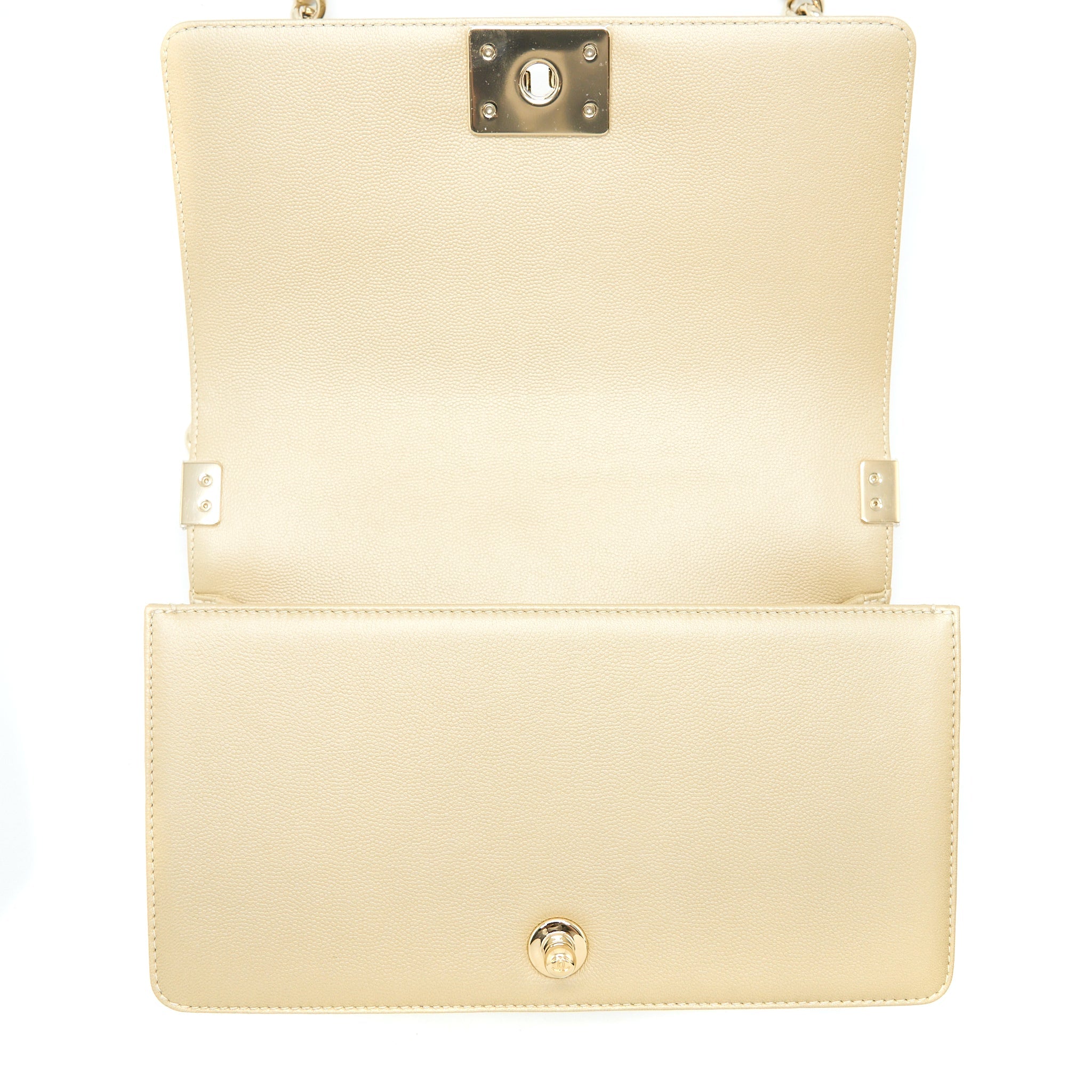 CHANEL MEDIUM BOY CAVIAR GOLD LGHW