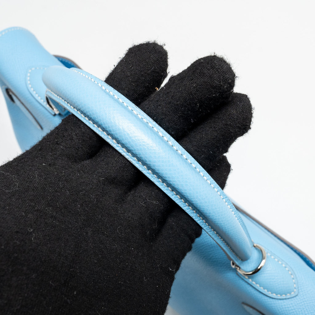 HERMES KELLY 35 EPSOM 7N BLUE CELESTE SHW