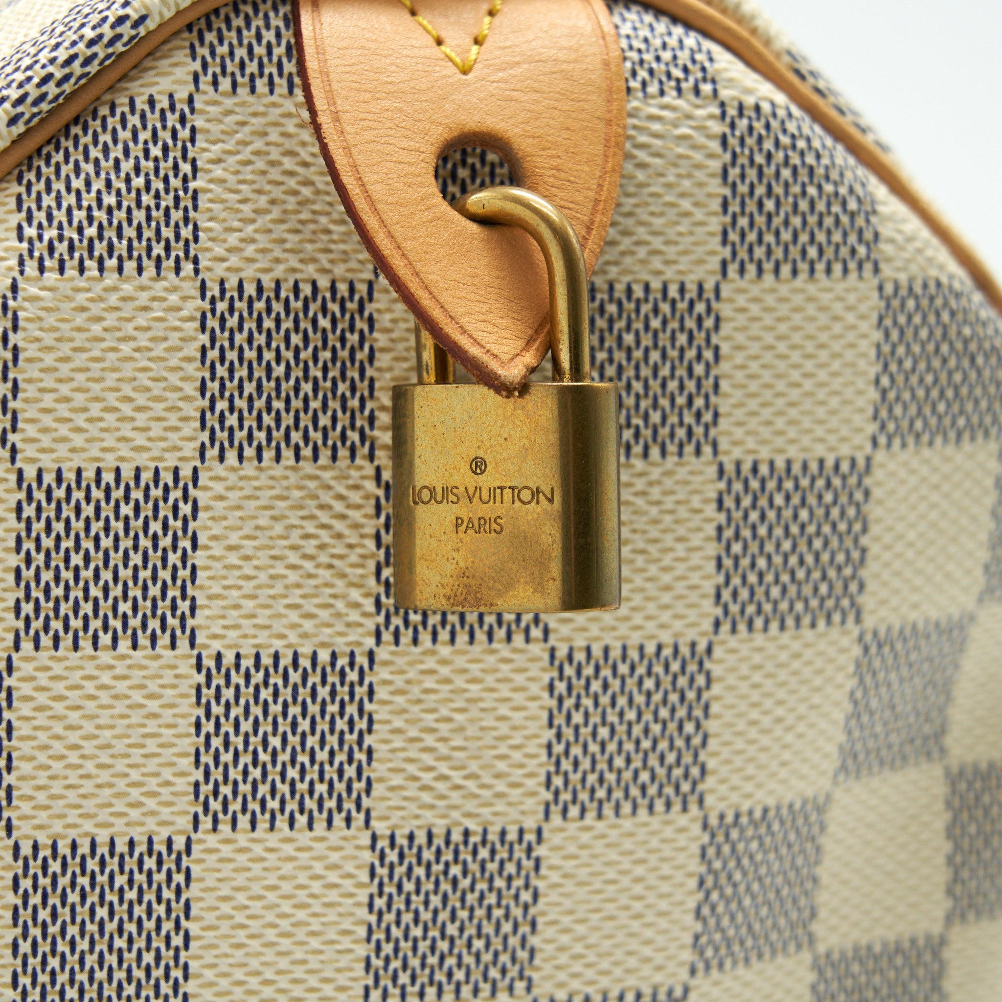 LOUIS VUITTON SPEEDY 30 DAMIER AZUR CANVAS HANDBAG
