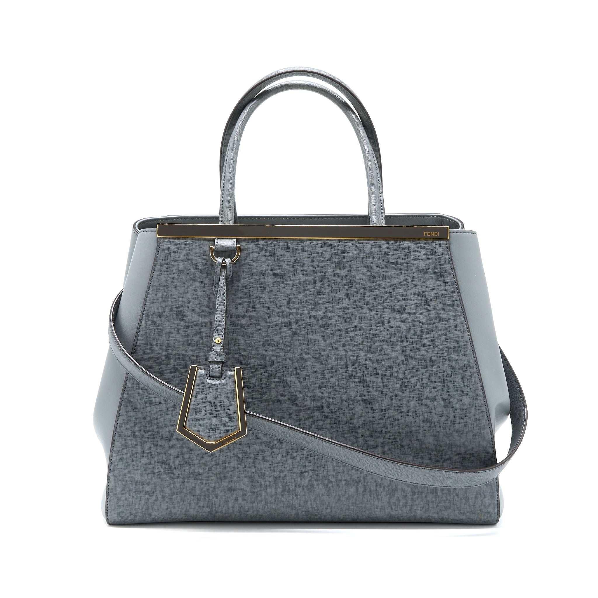 FENDI 2 JOURS LARGE BAG GREY GHW