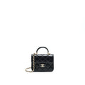 CHANEL 21K FLAP COIN PURSE WITH CHAIN BLACK LGHW