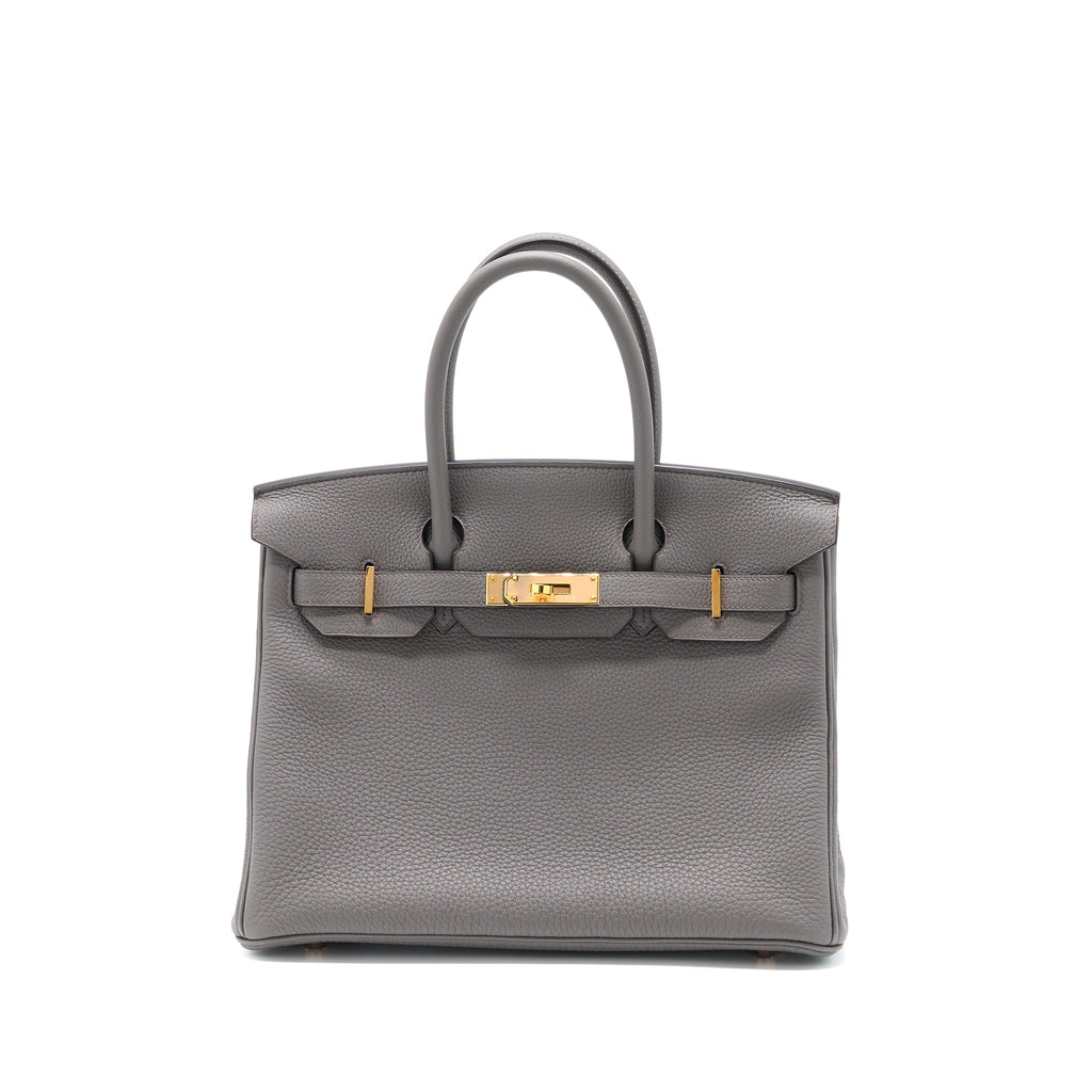 HERMES BIRKIN 30 TOGO 8F GRIS ETAIN RGHW