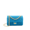 CHANEL TWEED 2.55 SMALL REISSUE FLAP BAG BLUE BRUSHED GHW