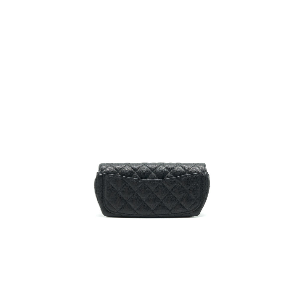 CHANEL GLASSES CASE WITH CLASSIC CHAIN BLACK LGHW