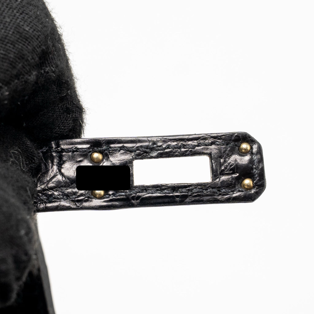 HERMES KELLY POCHETTE CROCODILE NILOTICUS MATT BLACK SHW