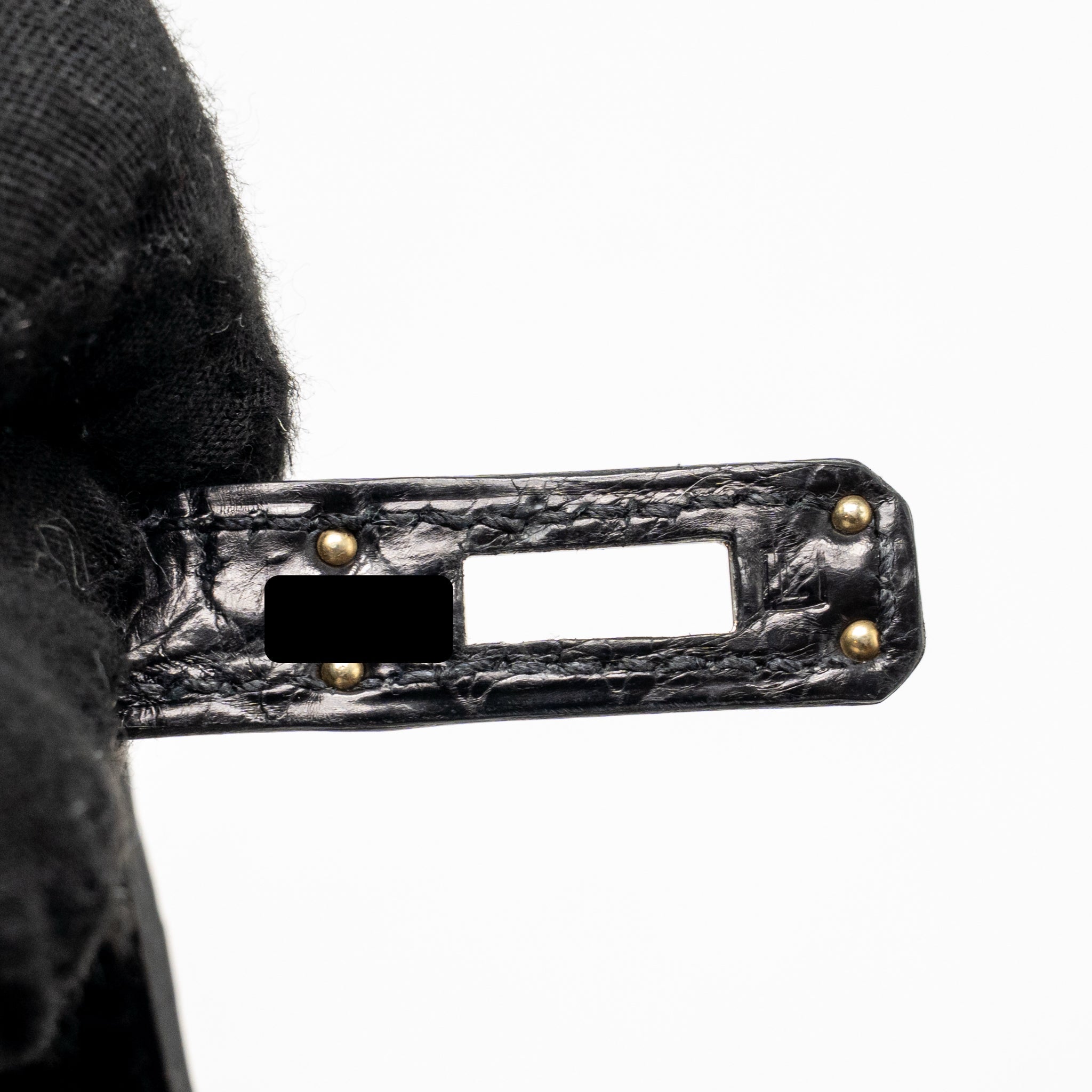 HERMES KELLY POCHETTE CROCODILE NILOTICUS MATT BLACK SHW