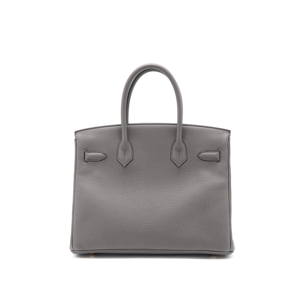 HERMES BIRKIN 30 TOGO 8F GRIS ETAIN RGHW