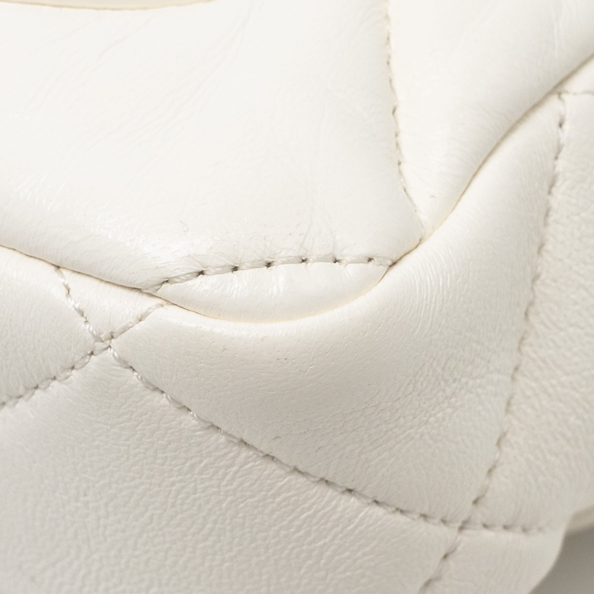 CHANEL 23S COCO LOVE SMALL FLAP BAG LAMBSKIN WHITE GHW (MICROCHIP)