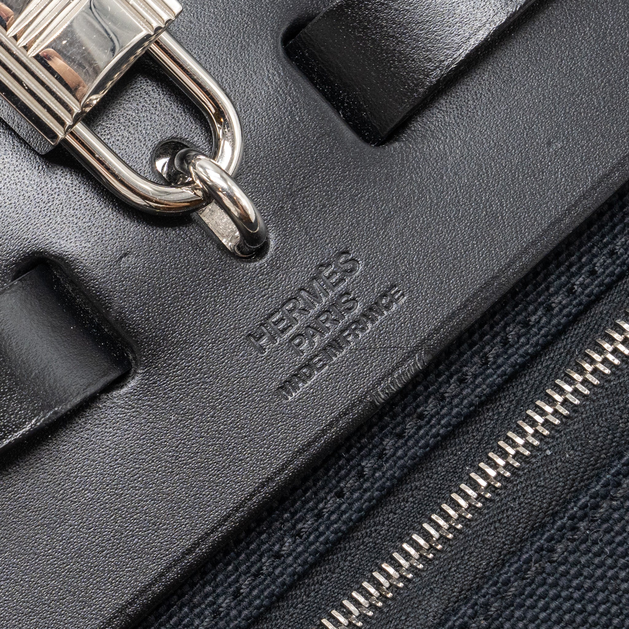 HERMES HERBAG 31 ZIP BAG CANVAS/ HUNTER BLACK SHW