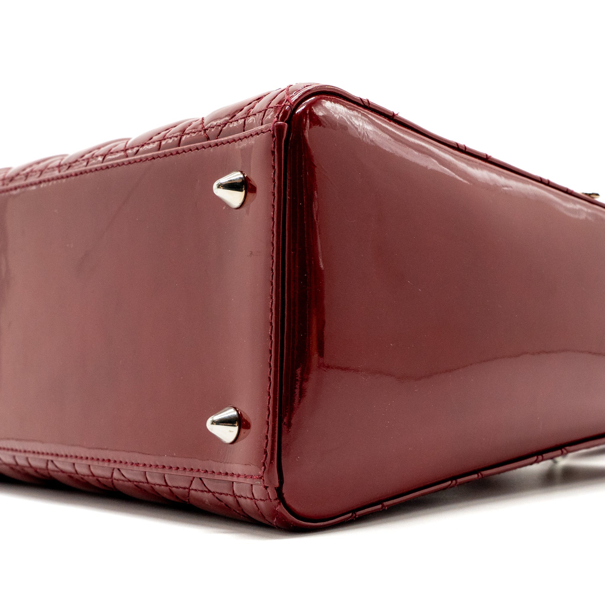DIOR MEDIUM LADY DIOR PATENT RED SHW
