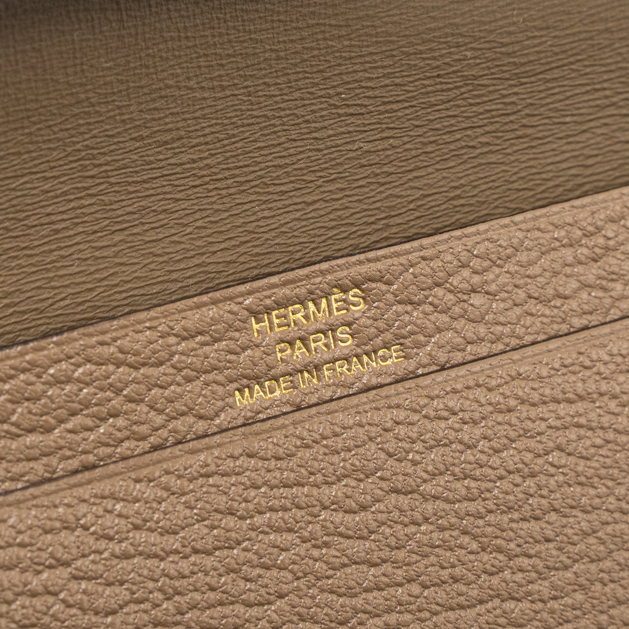 HERMES BEARN COMPACT WALLET CHEVRE MYSORE ETOUPE GHW