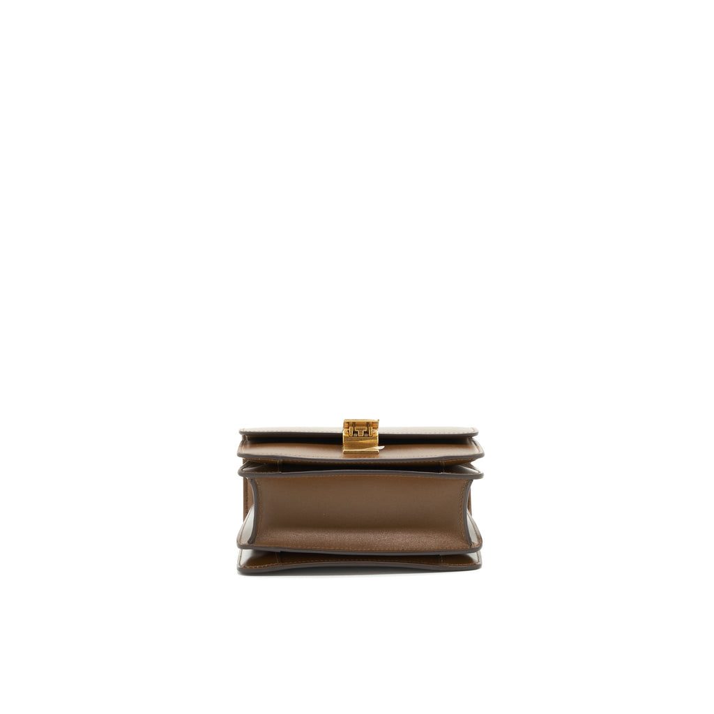 CELINE SMALL CLASSIC BOX BAG CAMEL GHW