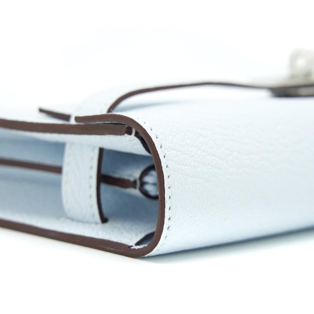 HERMES CLASSIC KELLY TO GO CHÈVRE MYSORE BLUE BRUME SHW
