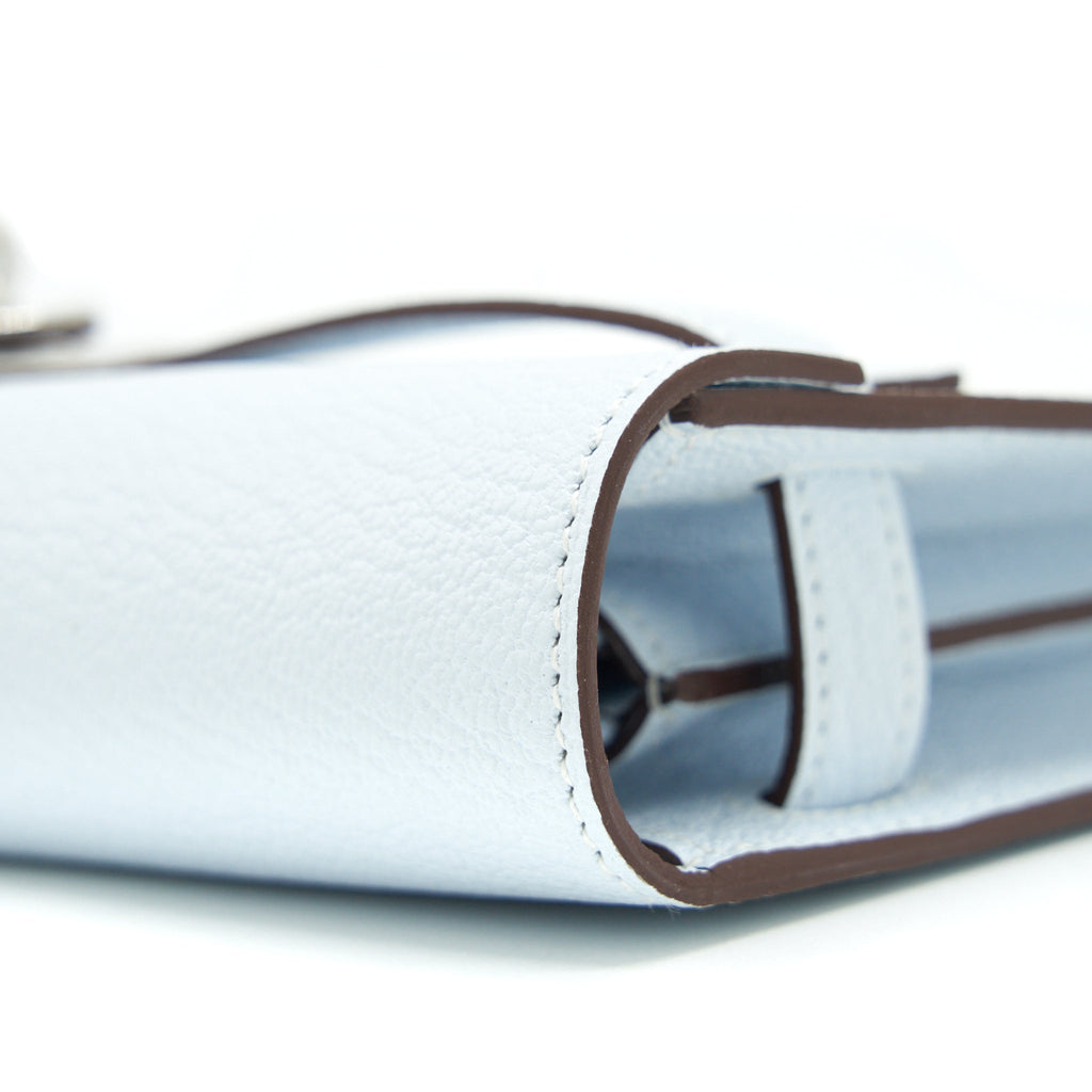 HERMES CLASSIC KELLY TO GO CHÈVRE MYSORE BLUE BRUME SHW