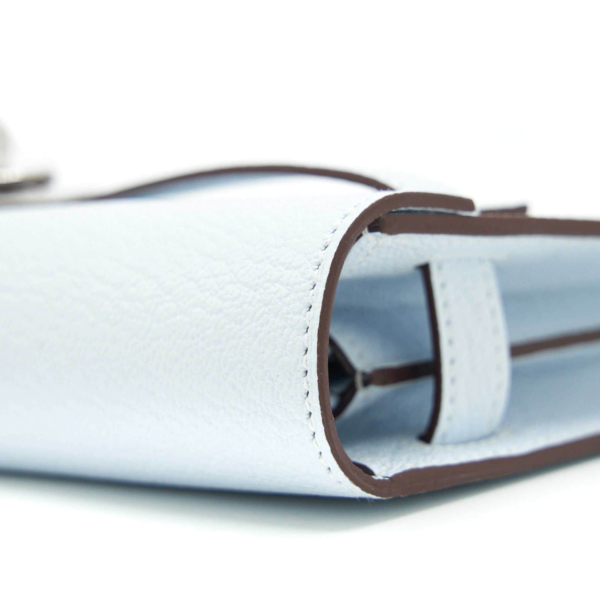 HERMES CLASSIC KELLY TO GO CHEVRE MYSORE BLUE BRUME SHW