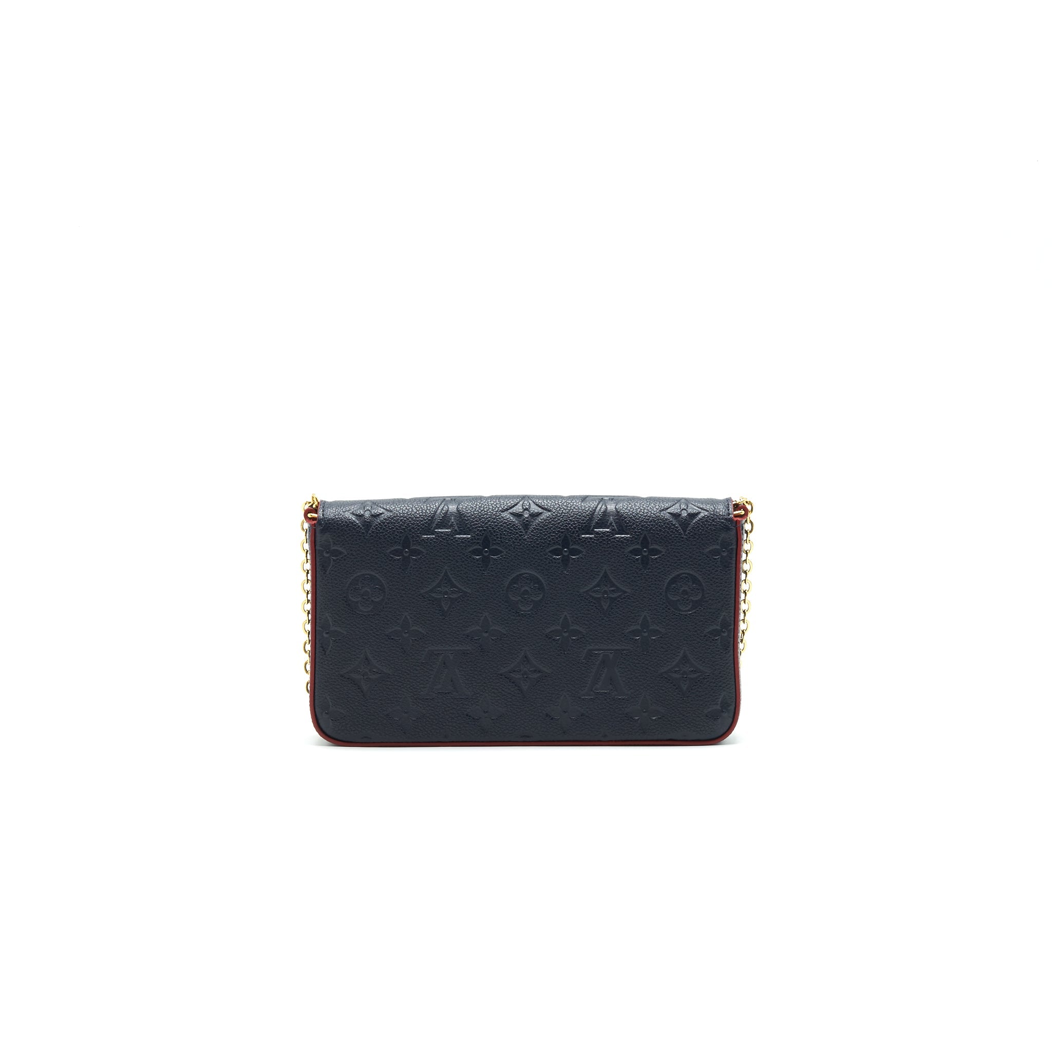 LOUIS VUITTON FELICIE POCHETTE MONOGRAM EMPREINTE LEATHER MARINE ROUGE