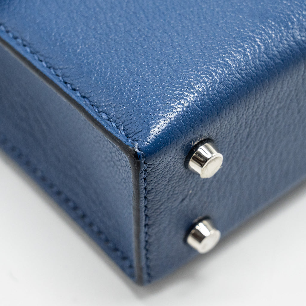 HERMES MINI VERROU CHÈVRE MYSORE BLUE BRIGHTON SHW