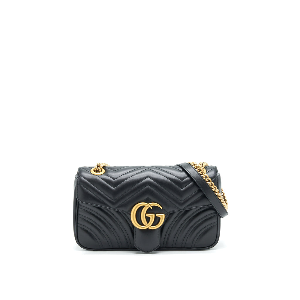 GUCCI GG MARMONT SHOULDER BAG 26CM BLACK WITH GHW