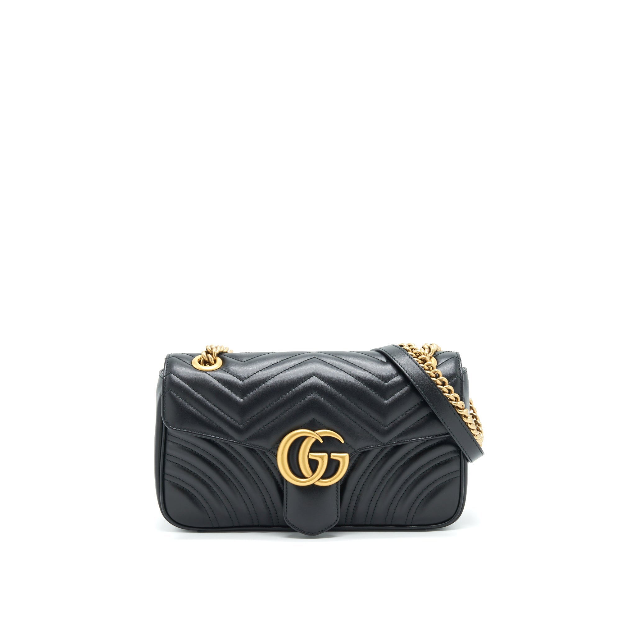 GUCCI GG MARMONT SHOULDER BAG 26CM BLACK WITH GHW